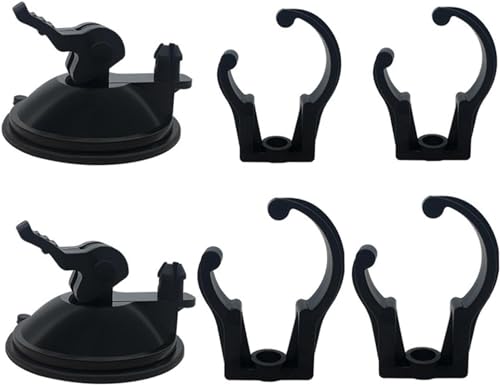 Aquarium Zubehör Aquarium Heizung Saugnäpfe Clips Luftleitung Rohr Klemmen Ersatz Fisch Tank Schlauch Halter Clips Licht Rot/Schwarz (Schwarz) von Generic