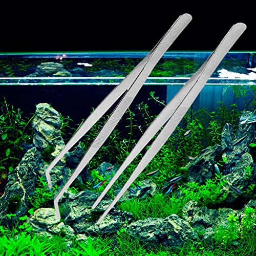 Aquarium gebogene Pinzette aus Edelstahl für Fische für Aquarium Wasserpflanzen 11,8 Zoll Futterzange zum Halten von Würmern Aquarium Zange 50,8 cm von Generic