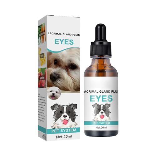 Augenreiniger für Hunde, sichere Augenspültropfen für Haustiere bei Vergiftungen Tränenfleckenentferner, einfach zu verwendende Flasche, 20 ml RbA593 (White, One Size) von Generic