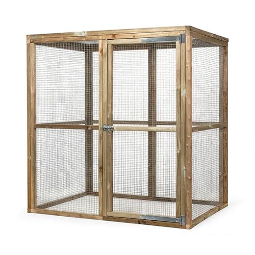 Außengehege - Für Hühner, Vögel & Nager - Maße: 179 x 121 x 183 cm - FSC zertifiziert - Imprägniertes Kiefernholz von Generic