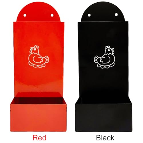 Austernschale und Körnernfutterhänger Hähnchenfutter für Hühnerstall (rot schwarz) (rot und schwarz) von Generic