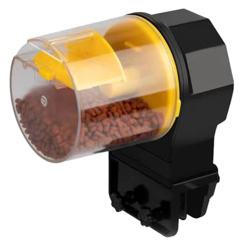 Automatischer Fischfutterspender für Aquarien, Smart-Timer, Fischfutterspender, Tankfütterungsgerät für die Pflege von Aquarien im Innenbereich Zjr698 (Yellow, 12X13.5cm) von Generic