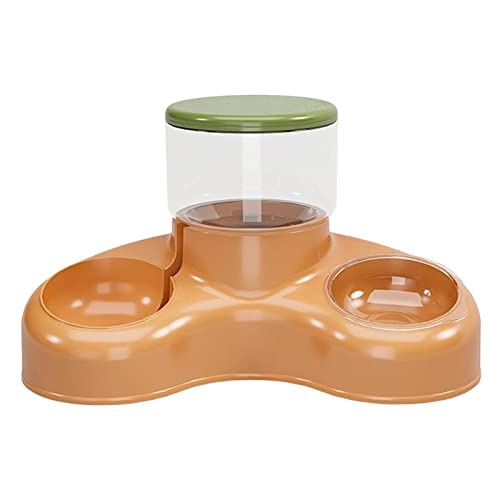 Automatischer Futterspender für Haustiere, Wasserspender, Trinkbrunnen, Futternäpfe Set, abnehmbare Haustier-Futterstation, rutschfeste Schalen für kleine Hunde und Katzen, Orange von Generic