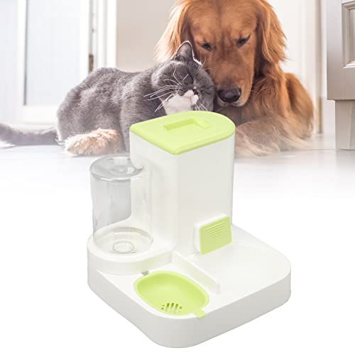 Automatischer Katzenfutterspender und Wasserspender, 2-in-1-Haustierautomat, 2,2 L Futter- und 1 L Wasserspender, Schwerkraft-Haustier-Selbstfütterungsspender für Kleine, (Green) von Generic