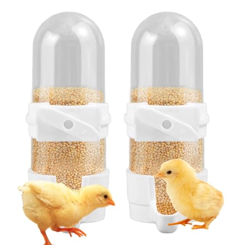 Automatischer Vogeltränke-Futterspender, automatischer Vogelfutterspender für Käfig - Transparenter, auslaufsicherer Wasserspender | Automatischer Wasserspender für Vogelkäfige mit erweitertem Auslass von Generic