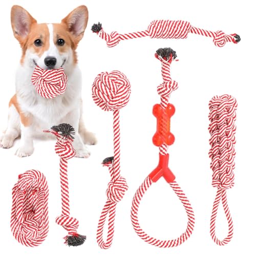 Baumwollseilspielzeug für Hunde, Seilspielzeug für Hunde, Welpe,7-teiliges Spielzeug zum Zähneknirschen für Hunde - Geflochtener Baumwollseil-Knoten-Hundezahnstab, interaktives Haustierspielzeug, um d Baumwollseilspielzeug für Hunde, Seilspielzeug für Hunde, Welpe,7-teiliges Spielzeug zum Zähneknirschen für Hunde - Geflochtener Baumwollseil-Knoten-Hundezahnstab, interaktives Haustierspielzeug, um d von Generic