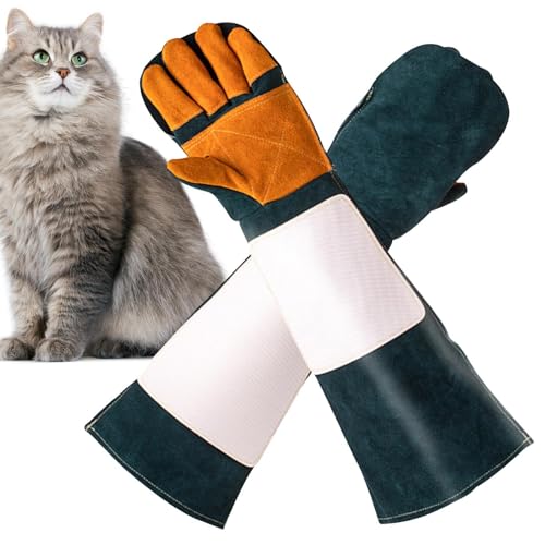 Beißfeste Tiermanagementhandschuhe – Hundetraining mit Beißhandschuhen aus verstärktem Leder für große Hunde | Handschuhe zur Handhabung von Tieren von Generic