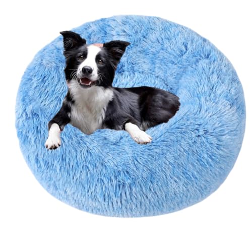 Beruhigendes Donut-Kissen für Hunde und Katzen, warmes und bequemes, Flauschiges, rundes Plüschbett(21,60CM) von Generic