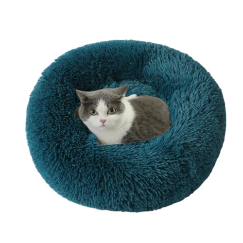 Beruhigendes Donut-Kissen für Hunde und Katzen, warmes und bequemes, Flauschiges, rundes Plüschbett(26,40CM) von Generic