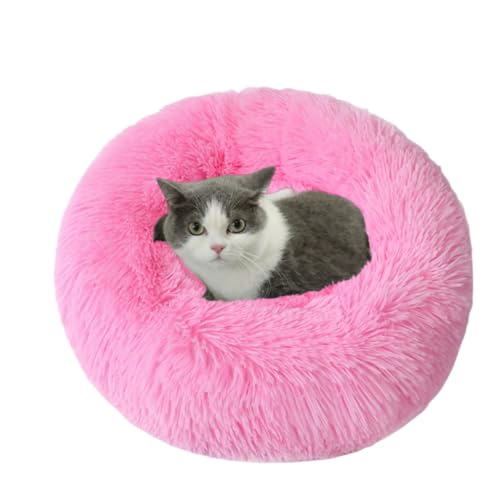 Beruhigendes Donut-Kissen für Hunde und Katzen, warmes und bequemes, Flauschiges, rundes Plüschbett(28,120CM) von Generic