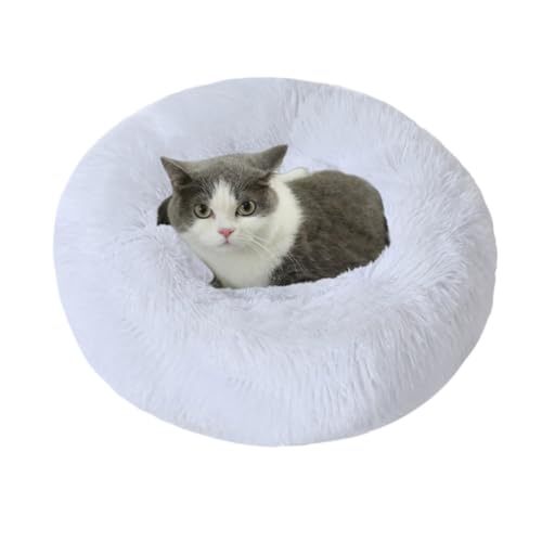 Beruhigendes Donut-Kissen für Hunde und Katzen, warmes und bequemes, Flauschiges, rundes Plüschbett(30,110CM) von Generic