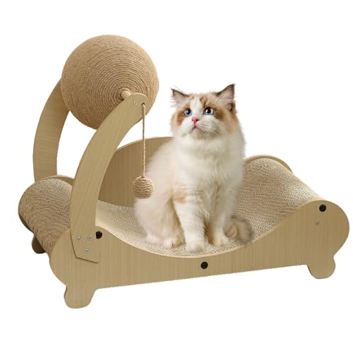 Bett kratzt für Katzen - natürliches Material, Sofa Kratzer, Spielkätzchen | Durchschnittliche Größe mit Rastfläche und Ball, schützt Möbel Gat Innenübung Nägel Relaxation Haus Wohnzimmer Welpen von Generic