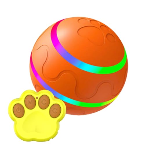 Beweglicher Haustierball, 500 mAh aktiver Hundeball, wiederaufladbarer Silikon-Hundeball mit LED-Licht, aktiver Rollball mit Bewegungssensor und Fernbedienung, wasserdichter Haustierball für verschied von Generic