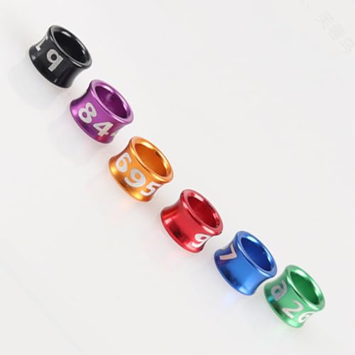 Bird-Tracker-Aluminiumbänder-Glatte offene Ringe für Papageien und exotische Vögel (mehrere Größen/Farben, zugelassener Züchter) 8mm Colors Randomly Mixed 100Stücke von Generic