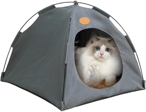 Breezyden Pop-Up Pet Tent,Portable Hideaway for Cats & Small Dogs,Anti Slip Indoor/Outdoor Pet Tent House,Foldable & Fully Washable (Gray, XL(Fits Pets Under 10kg)) von Generic