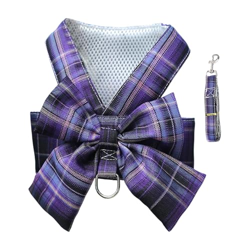 Brustgurt für Hundegeschirr mit Design, atmungsaktives dreilagiges Gewebe, verstellbar und sicher für kleine Hunde, perfekt für Aktivitäten drinnen und draußen Jng103 (Purple, M) von Generic