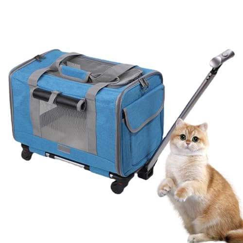 Carrier Airline – Katzen-Reisetransporter, rollender Hundetransporter | Wide Range Pet Bag Hand Pull, Hunde-Zugstangen-Tragetasche mit verbesserter Mobilität für Reisen im Freien, Fluggesellschaften, von Generic