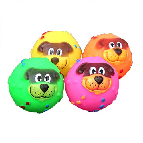 Cartoon Bär Sound Spielzeug Ball für Hunde und Katzen, 7 cm Durchmesser, aus Vinyl von Generic
