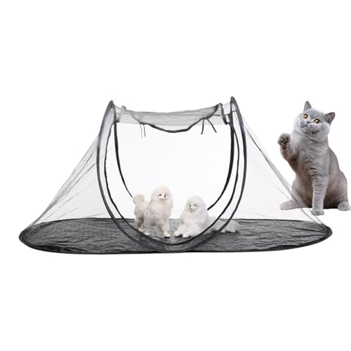Cat Playpen Portable – Spielpan, leicht, Zetrattüren aus Mesh | Katzenspiel-Ten für den Außenbereich, faltbar, atmungsaktiv, tragbarer Kätzchen-Lautsprecher, Verwendung im Innen- und Außenbereich von Generic