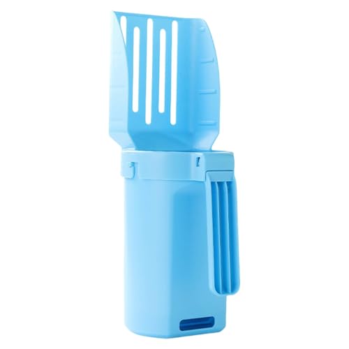 Cat Scooper – Katzenstreuschaufel mit Mülleimer | Tragbarer Katzenstreu-Reiniger für Kätzchen, Eckschaufel für Haustiere, Hühner, Hamster, 2,76 x 3,74 x 11,81 Zoll, blau von Generic