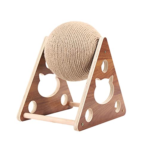 Cat Scratcher Toy Natural Sisal Cat Scratching Rotatable Ball Cat Scratcher Toy Ball Interactive Solid Wood Scratcher Pet Toy For Small Medium Cat Dog Outdoor Toys Ball (Mehrfarbig, M) von Generic