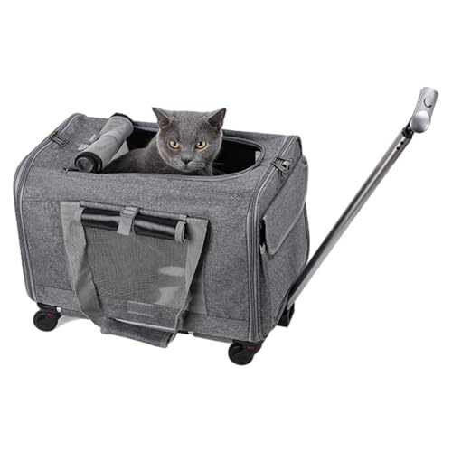 Cat Travel Carrier | Haustier-Transportbox mit Teleskopgriff | Reisetasche für Haustiere mit Sicherheitsreißverschlüssen, Flug-Katzenhalter, Transportbox Cat Travel Carrier | Haustier-Transportbox mit Teleskopgriff | Reisetasche für Haustiere mit Sicherheitsreißverschlüssen, Flug-Katzenhalter, Transportbox von Generic