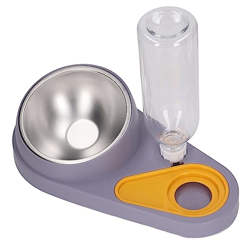 Cat Water Food Bowl, Schalenset für Doppelbare Herabstufungen bei 16 Grad Abnehmbar, Leicht Reinigung, Edelstahlschutz für den Gebrauch (Purple) von Generic