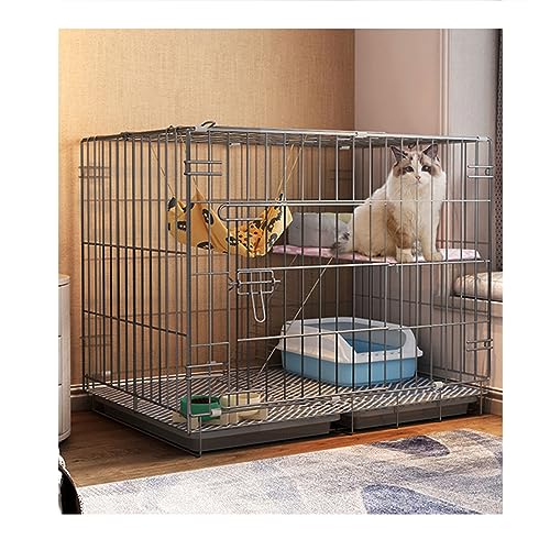 Catio Outdoor Katzengehege für Katzen im Freien und Terrasse, 2 geneigte Leiter-Platzierungsregale, Catio Outdoor-Haustiergehege, groß für mehrere Katzen (58 x 40 x 50 cm, schwarz) von Generic