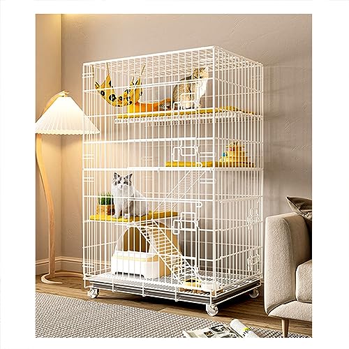 Catio Outdoor Katzengehege für Katzen im Freien und Terrasse, 2 geneigte Leiter-Platzierungsregale, Catio Outdoor-Haustiergehege, groß für mehrere Katzen (61 x 43 x 96 cm, weiß) von Generic