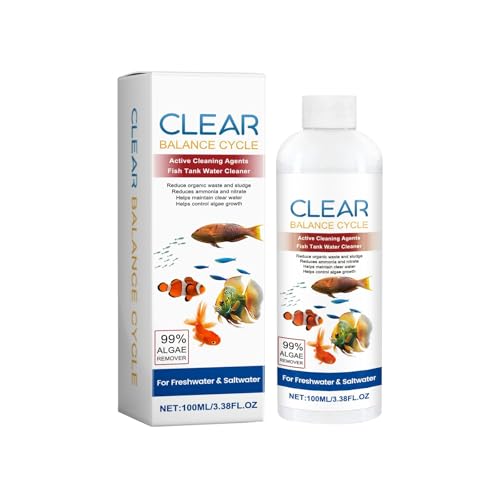 Clear Balance Cycle, 100 ml Aqua-Balance Wasseraufbereitung für Aquarien, Aquarien Flüssiges Filtermedium, Effektive Wasserreinigung, Aquariumwasser Aufbereiter, verbessert Wasserqualität (200ml) von Generic