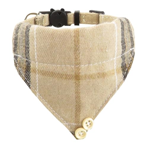 Cute Pet Partner Neues Britisches Katzenhalsband im Gentlemen-Stil mit Schleife, dreieckiges Schal-Halsband-Set Kwk348 (Brown, XS) von Generic