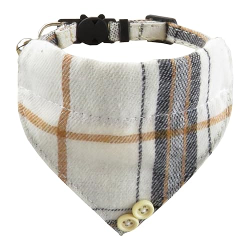 Cute Pet Partner Neues Britisches Katzenhalsband im Gentlemen-Stil mit Schleife, dreieckiges Schal-Halsband-Set Kwk348 (White, M) von Generic