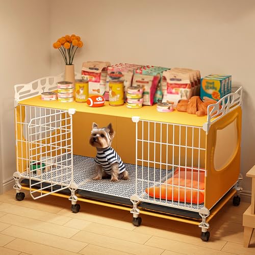 DIY Metalldraht-hundelaufstall, Abnehmbares Katzenkäfighaus, Inklusive Tablett, Innen Welpenlaufstall Für Kleine Tiere, Welpen, Kätzchen, Kaninchen, Käfig Für Haustiere(105 * 35 * 56cm) von Generic