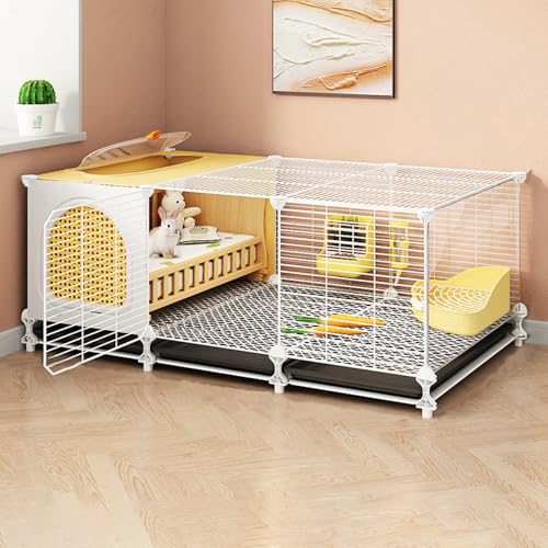 DIY Verschlüsselter Kaninchenstall Mit 1,5 cm Spalten, Indoor-Auslauf Für Kleintiere, Großzügiger Bewegungsraum Für Meerschweinchen/Zwerghamster(108 * 37 * 43cm) von Generic