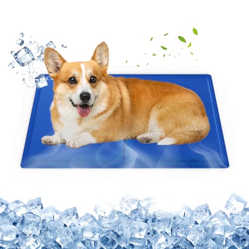 Das Hundekühlkissen besteht aus extra dickem Oxford-Stoff, ungiftigem Gel-Selbstkühlkissen, für große Hunde, Kratzfest und wasserdicht, einfach zu Hause zu bedienen(Navy Blue,40 * 50) von Generic