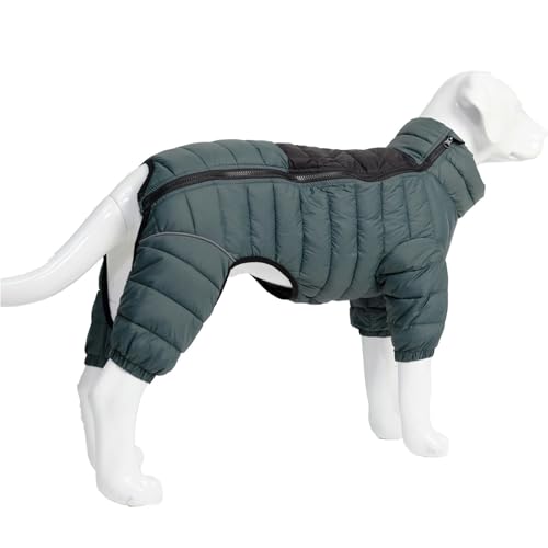 Daunenjacke Hundejacke, Ganzkörperschneeanzug weich, leicht, warmer Mantel mit reflektierenden Streifen, winddichte Outdoorkleidung, für kleine, mittlere und große Hunde, ideal für den Winter von Generic
