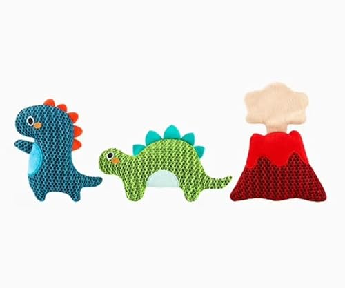 Dinosaur Land Hundespielzeug-Set, 3-teiliges Plüsch-Quietschspielzeug, T-Rex-Stegosaurus und Vulkan-Design Dinosaur Land Hundespielzeug-Set, 3-teiliges Plüsch-Quietschspielzeug, T-Rex-Stegosaurus und Vulkan-Design von Generic