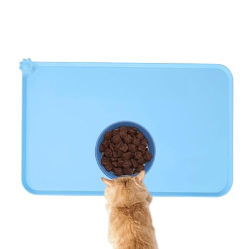 Dog Cat Food Tapet, Food Mat | Hohe Lippen Matte für Katzen für Futter und Wassernapf, 18,9 x 11,8 Zoll Non-Slip Pad, Zubehör für Welpen von Kätzchen für Kleintiere Dog Cat Food Tapet, Food Mat | Hohe Lippen Matte für Katzen für Futter und Wassernapf, 18,9 x 11,8 Zoll Non-Slip Pad, Zubehör für Welpen von Kätzchen für Kleintiere von Generic