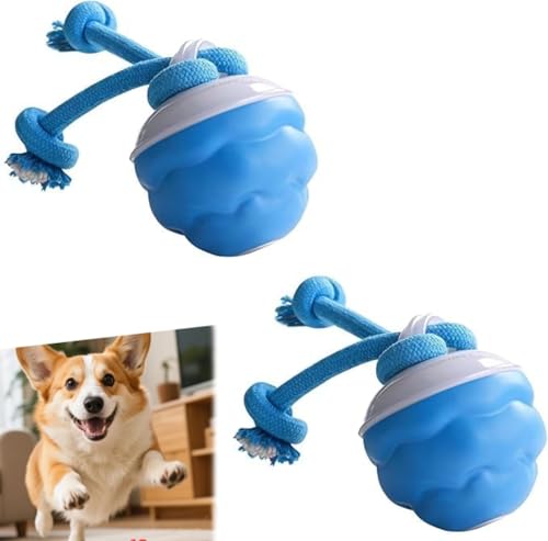 Dog Toy, 2025 New Dog Interactive Toy, nteractive Puppy Chasing Spinning Balls, New Motion Activated Rolling Smart Jumping Ball, USB Rechargeable for Small Medium Dogs (2 Pcs Blue) von Generic