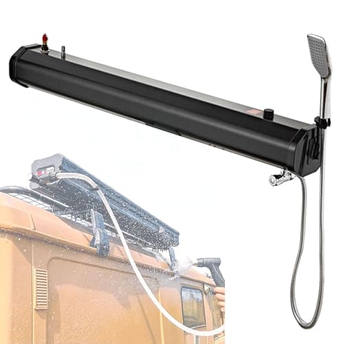Druckwassertank für Camping Duschen Campingdusche, den Außenbereich, sonnenbeheizt, tragbar, für 18 l/20 l/30 l, Aluminium-Dachgepäckträger mit Kopf, Keine Pumpe/Strom erforderlich, für Stra Druckwassertank für Camping Duschen Campingdusche, den Außenbereich, sonnenbeheizt, tragbar, für 18 l/20 l/30 l, Aluminium-Dachgepäckträger mit Kopf, Keine Pumpe/Strom erforderlich, für Stra von Generic