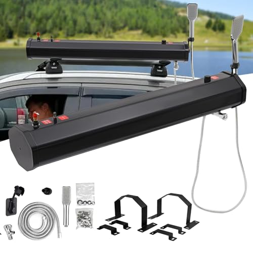 Druckwassertank für Camping Duschen Campingdusche, selbstdruckbeaufschlagter Wassertank für im Freien, Solar-tragbarer Camping-Dachträger zum Wandern, Autowaschen, Haustierreinigung, Strandu Druckwassertank für Camping Duschen Campingdusche, selbstdruckbeaufschlagter Wassertank für im Freien, Solar-tragbarer Camping-Dachträger zum Wandern, Autowaschen, Haustierreinigung, Strandu von Generic