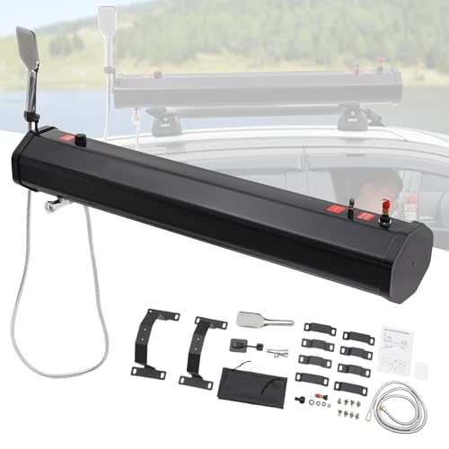 Druckwassertank für Camping Duschen Campingdusche Outdoor Solarbeheizter Dachträger Offroad mit Hochdruckpistole Sprühkopf, 18L/20L/30L Selbsttank von Generic