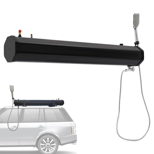 Druckwassertank für Campingdusche Druckwassertank-Außendusche für Dachgepäckträger | Sonnenbeheizt | Keine Pumpe erforderlich | leichtes PVC + ABS | Geeignet für Camping, Offroad-Autowäsche, Druckwassertank für Campingdusche Druckwassertank-Außendusche für Dachgepäckträger | Sonnenbeheizt | Keine Pumpe erforderlich | leichtes PVC + ABS | Geeignet für Camping, Offroad-Autowäsche, von Generic