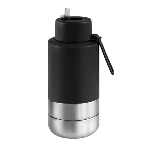 Edelstahl Hundetrinkflasche 950ml Auslaufsichere Wasserflasche für Hunde für Hunde & Katzen - Camping Reise & Outdoor Spaziergang BPA-frei(Black) von Generic
