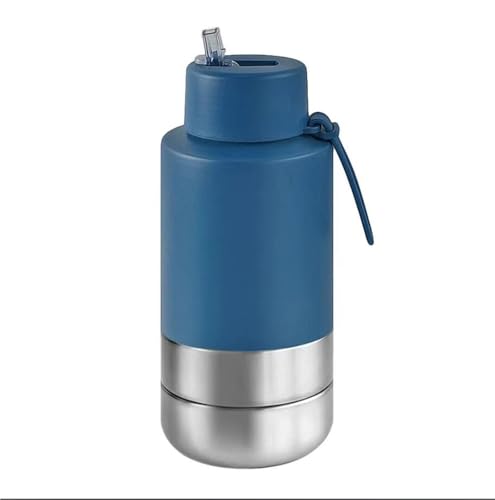 Edelstahl Hundetrinkflasche 950ml Auslaufsichere Wasserflasche für Hunde für Hunde & Katzen - Camping Reise & Outdoor Spaziergang BPA-frei(Dark Blue) von Generic