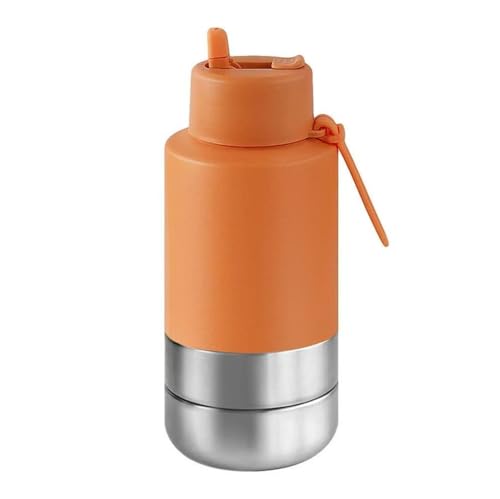 Edelstahl Hundetrinkflasche 950ml Auslaufsichere Wasserflasche für Hunde für Hunde & Katzen - Camping Reise & Outdoor Spaziergang BPA-frei(Orange) von Generic