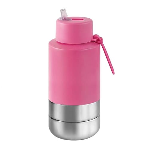 Edelstahl Hundetrinkflasche 950ml Auslaufsichere Wasserflasche für Hunde für Hunde & Katzen - Camping Reise & Outdoor Spaziergang BPA-frei(Rose red) von Generic