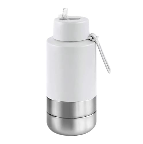 Edelstahl Hundetrinkflasche 950ml Auslaufsichere Wasserflasche für Hunde für Hunde & Katzen - Camping Reise & Outdoor Spaziergang BPA-frei(White) von Generic