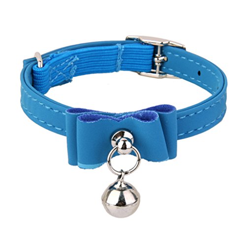 Einstellbar Haustier Katze Kragen Katzenhalsband Halsband mit Bell Blau von SATOHA