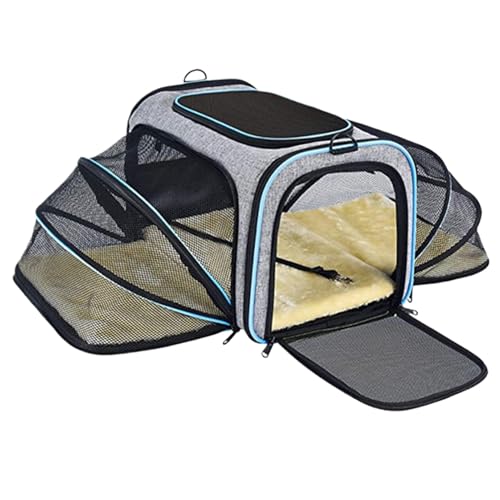 Einzelschulter-Tasche für Haustiere – Erweiterbare Transportbox für Katzen und Hunde, tragbare und atmungsaktive Umhängetasche für Reisen, Einkaufen, Spaziergänge | Weiche Katzentrage für kleine Hunde von Generic